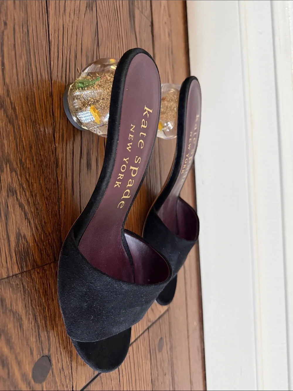 Kate Spade New York Black Suede Slide Sandals